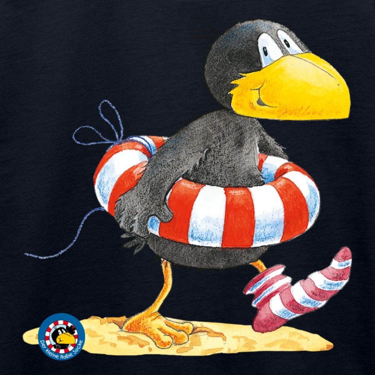 Spreadshirt T-Shirt Der kleine Rabe Socke mit Schwimmreifen Kinder Premium T-Shirt (1-tlg)