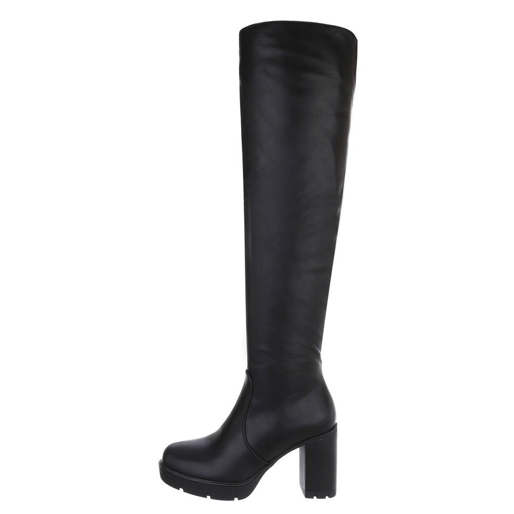 Ital-Design Damen Party & Clubwear Overkneestiefel (85080857) Blockabsatz H günstig online kaufen