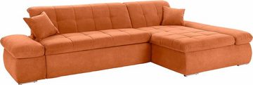 DOMO collection Ecksofa NMoric XXL, B/T/H: 300/172/80cm, Revamierenabschluss L-Form, wahlweise mit Bettfunktion und Armlehnverstel,lung