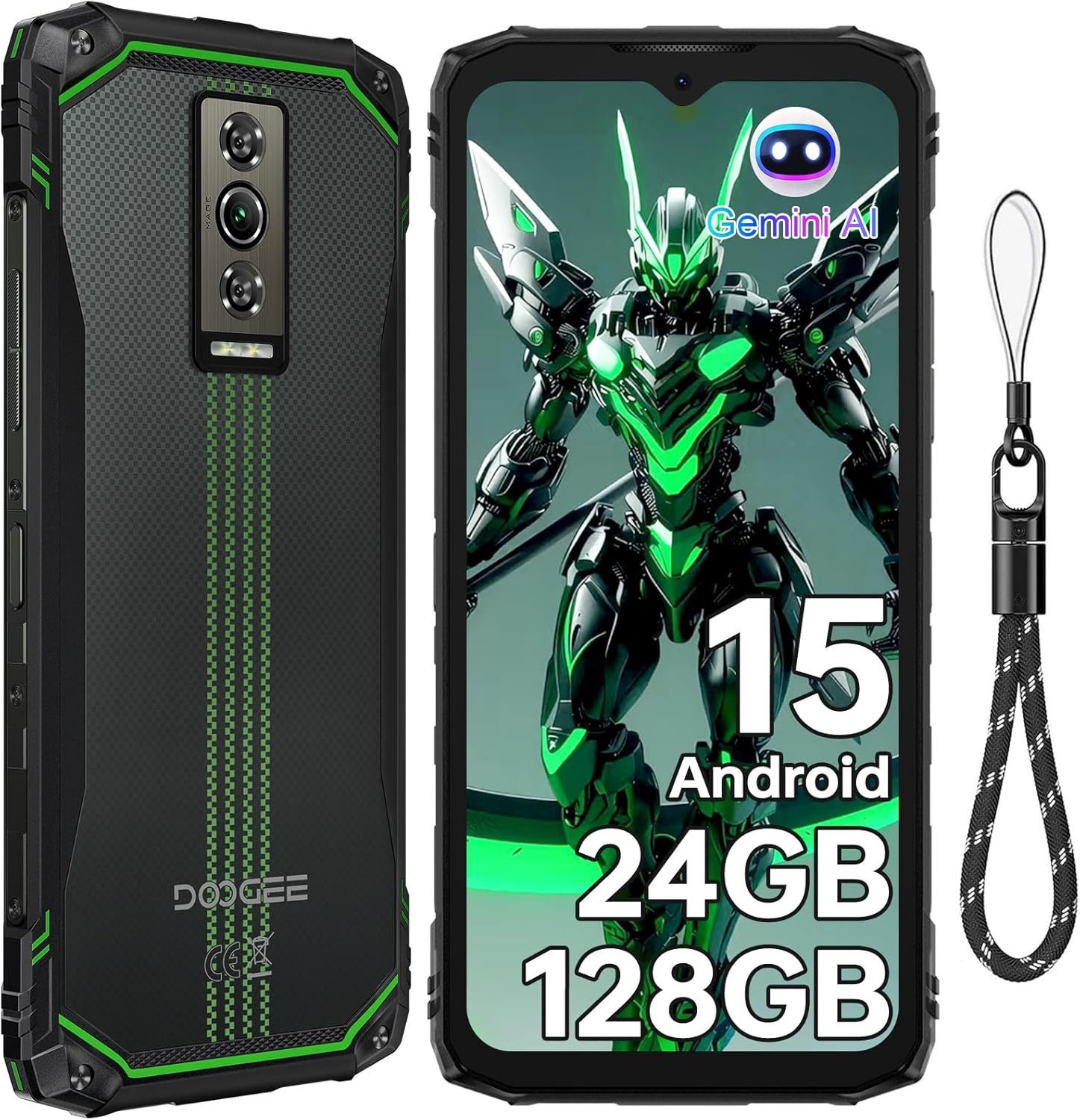 DOOGEE Blade10 Energy Android 15 Outdoor Smartphone (16,67 cm/6.56 Zoll, 128 GB Speicherplatz, 16 MP Kamera, IP68 Wasserdicht Baustellenhandy, 6150mAh, NFC, OTG, GPS)