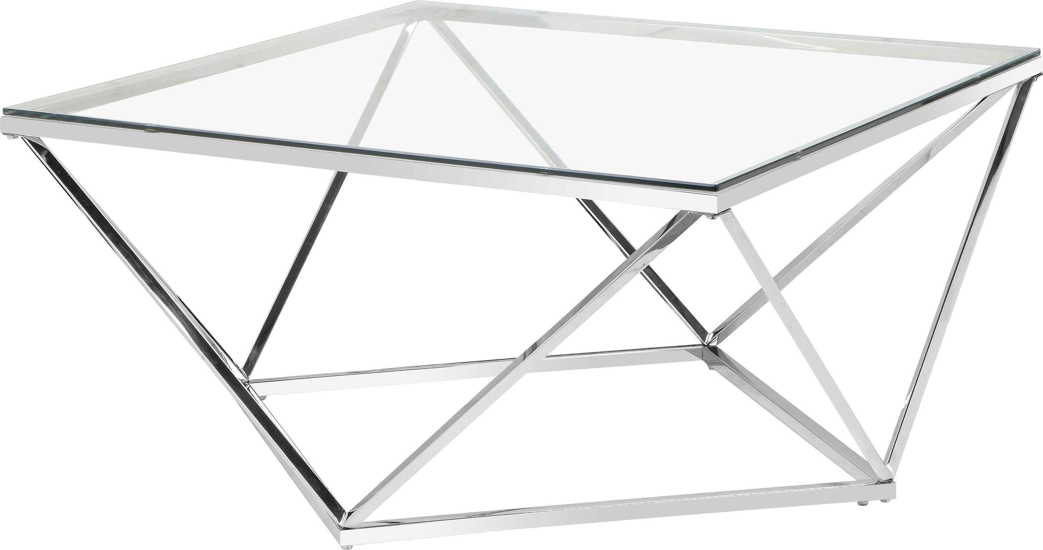 Tischplatte Glas, Metall, (1-St), Jävre mit geometrisches cm aus Höhe andas Couchtisch aus 45 Gestell