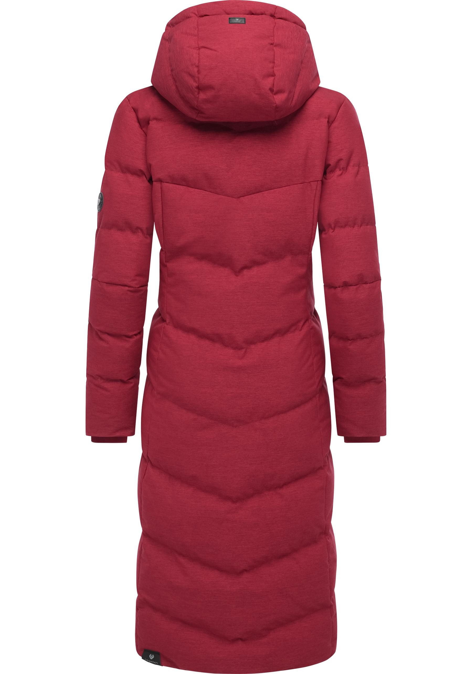 Ragwear Wintermantel Pavla Long extralanger Winterparka mit Teddyfutter und Kapuze