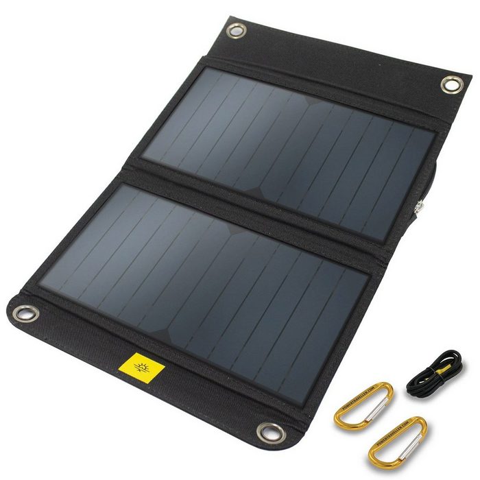 Powertraveller Solarmodul 12W Solar Panel Kestrel 40 Ladegerät 5V Micro-USB Faltbar Akku