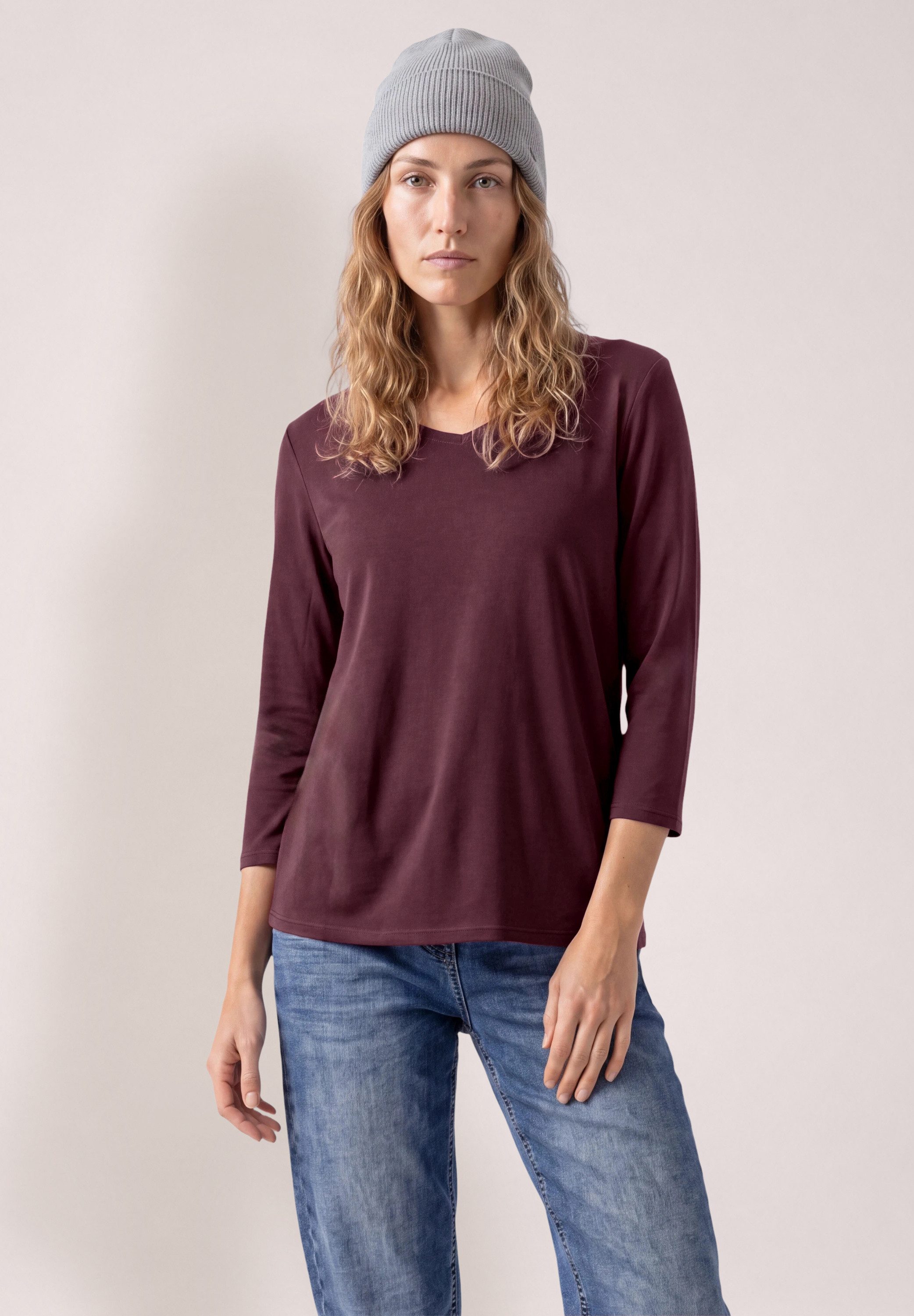 CECIL V-Shirt aus reiner Baumwolle