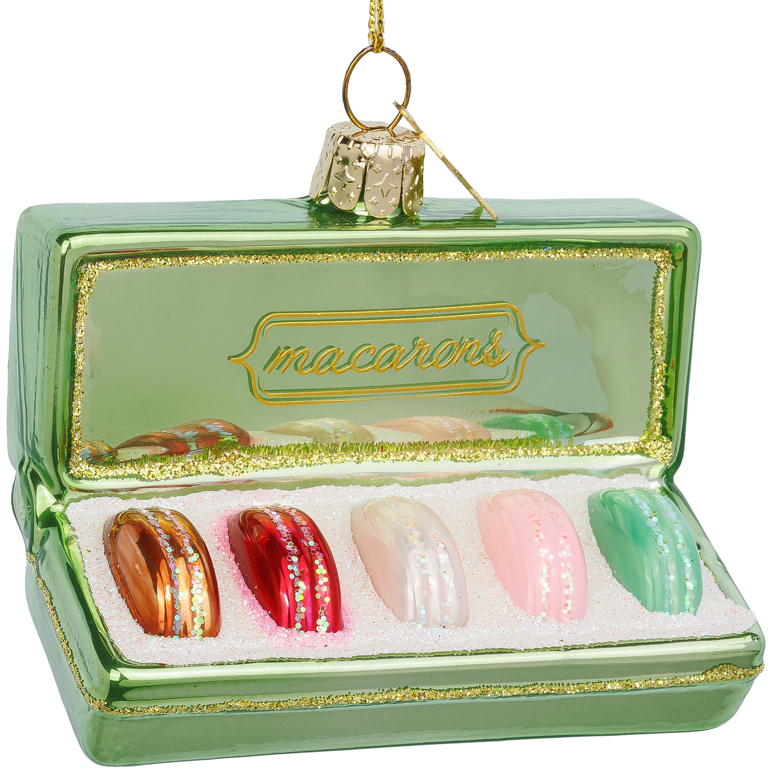 Christbaumschmuck BS676 Macaron Box Glas Figur Weihnachtsbaum Anhänger