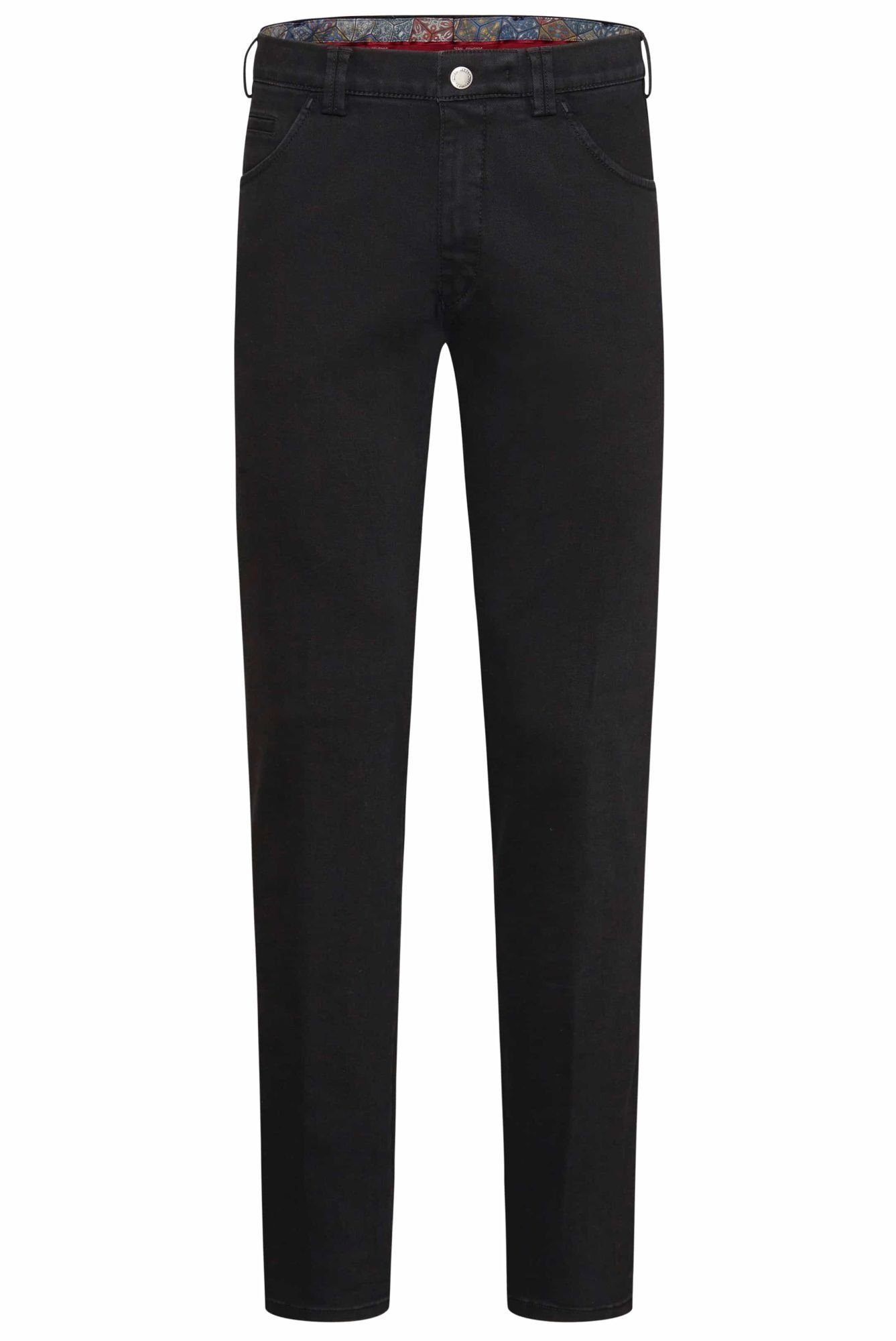MEYER Stretch-Dehnbund Dublin mit schwarz Slim-fit-Jeans Chino