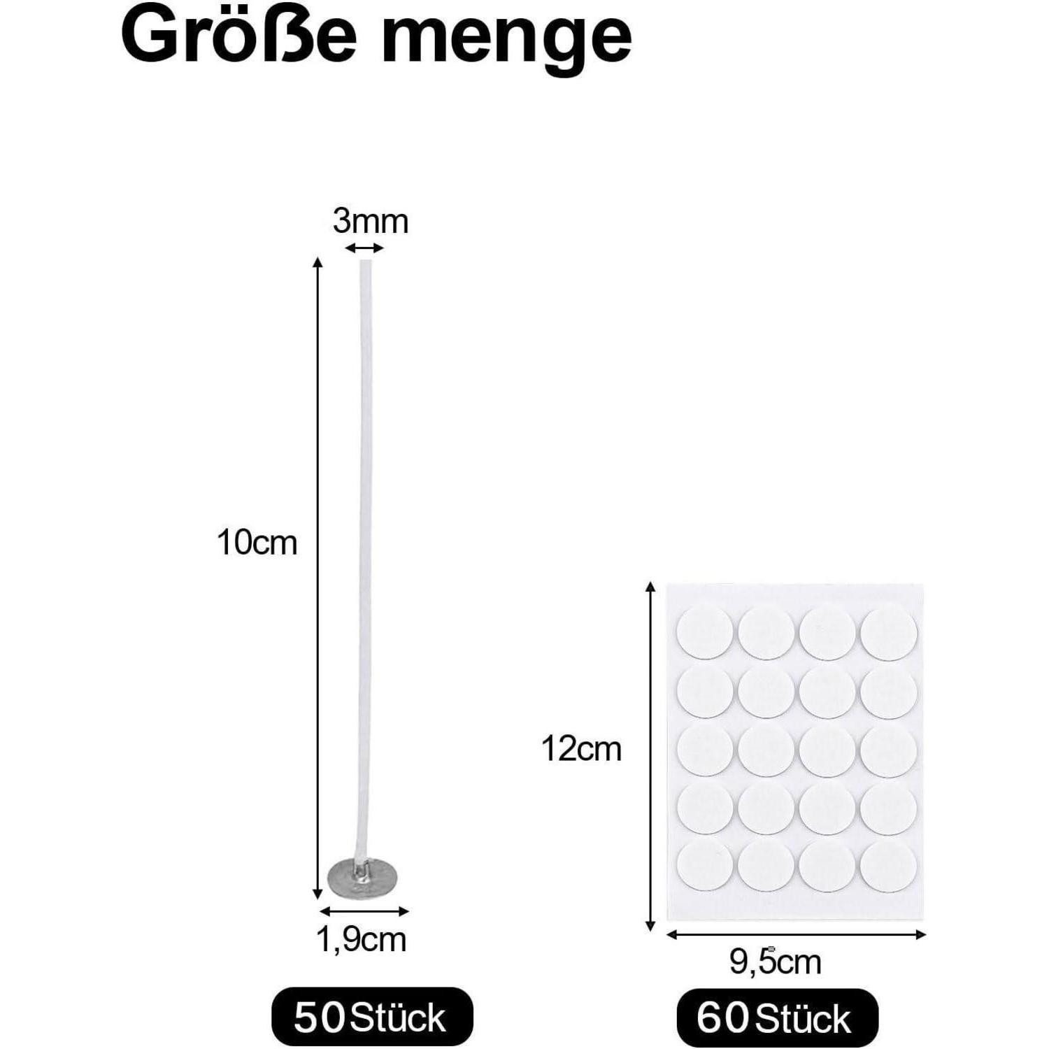 ALLAVA Formkerze Kerzendocht für Kerzen 50 Stück 10cm mit 60 Docht Aufklebe günstig online kaufen