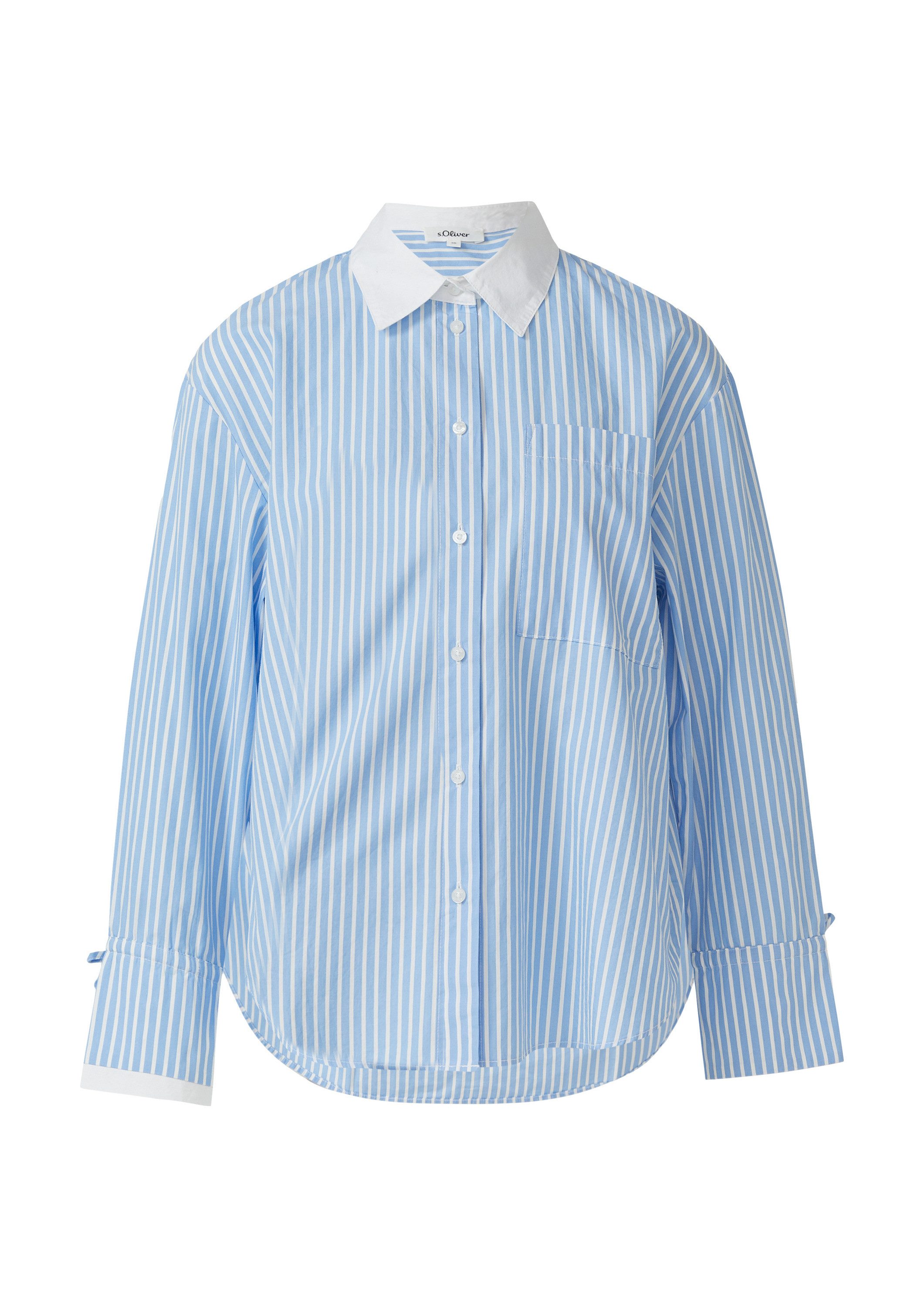 s.Oliver Langarmbluse Bluse Popeline-Bluse im Relaxed Fit mit Manschetten-D günstig online kaufen