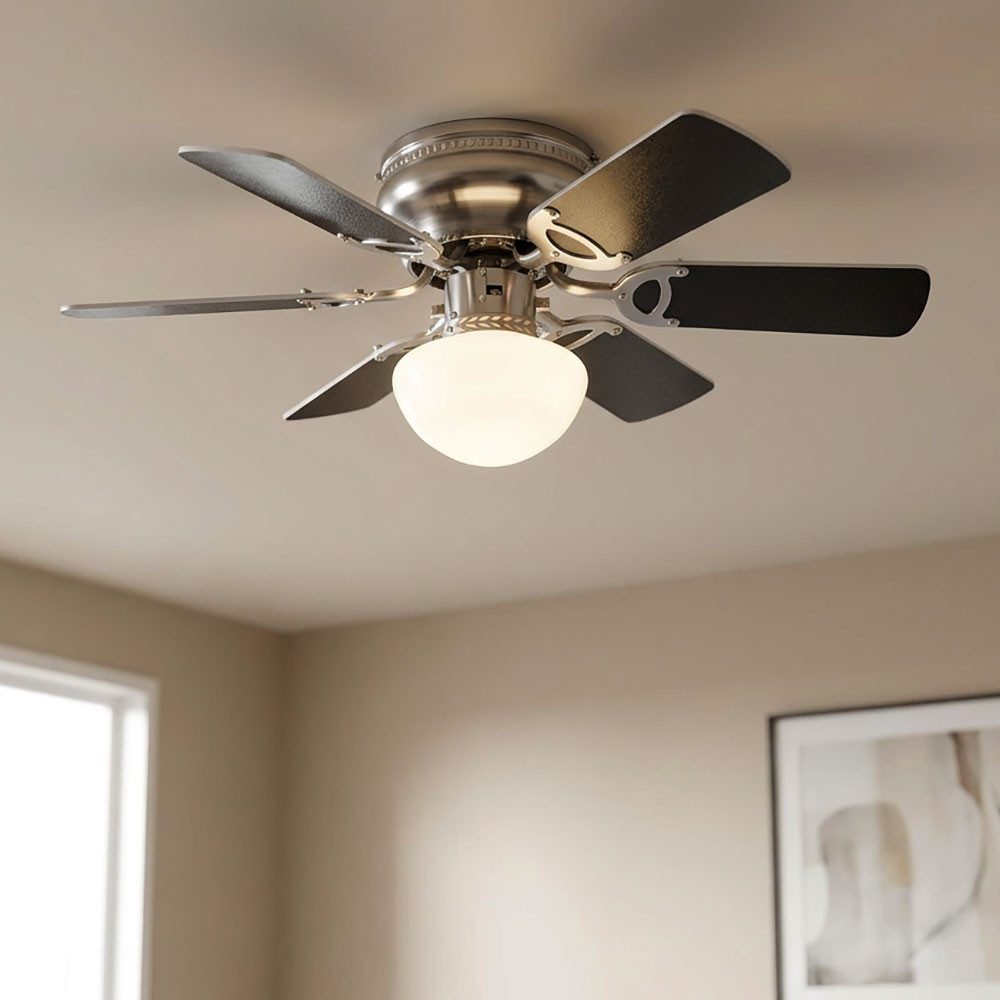 GLOBO LIGHTING Deckenventilator, Deckenventilator Deckenlampe LED Sommer Wintermodus Zugschalter D 76cm