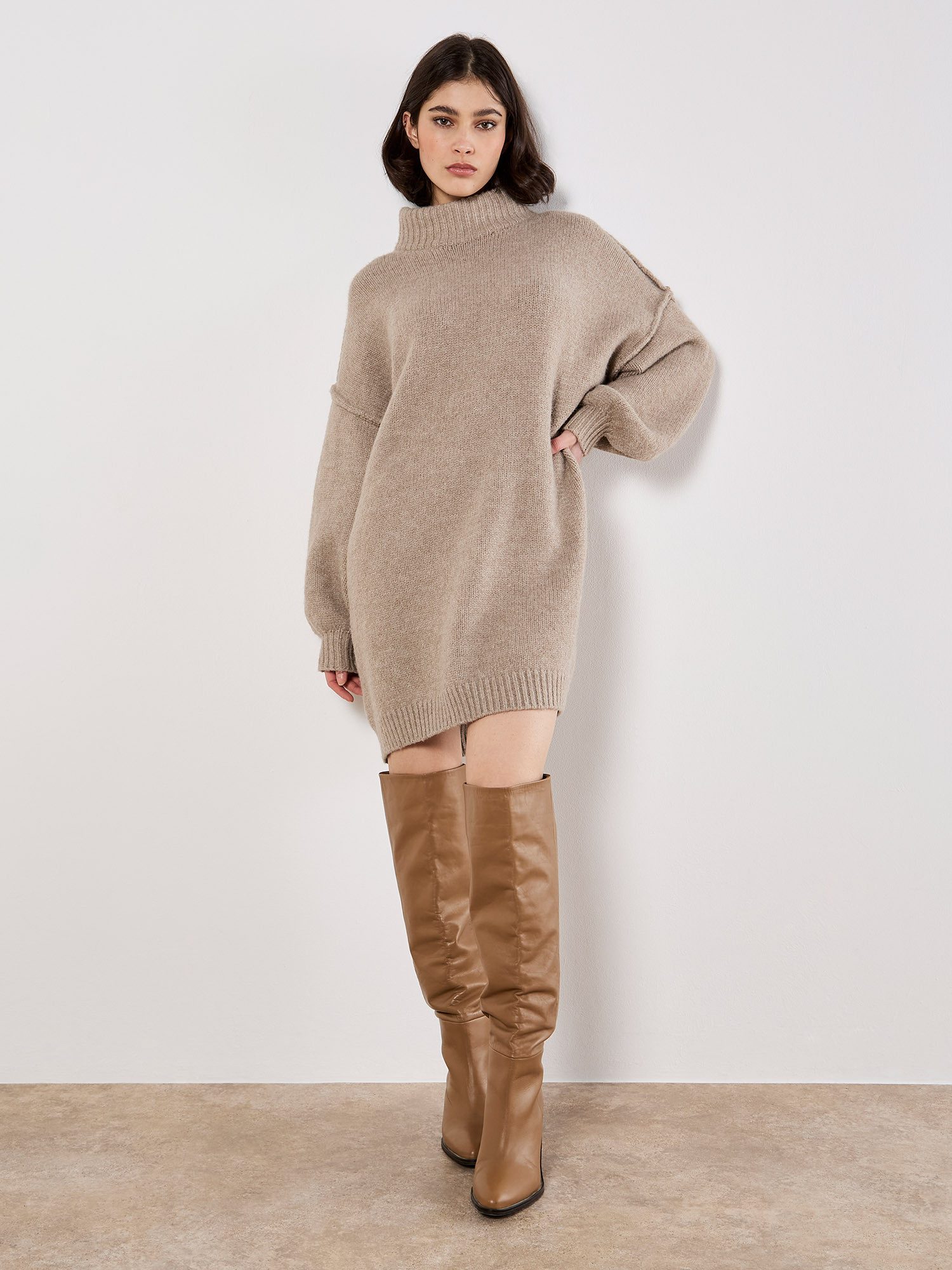 Apricot Strickkleid Minikleid in Oversized-Form günstig online kaufen