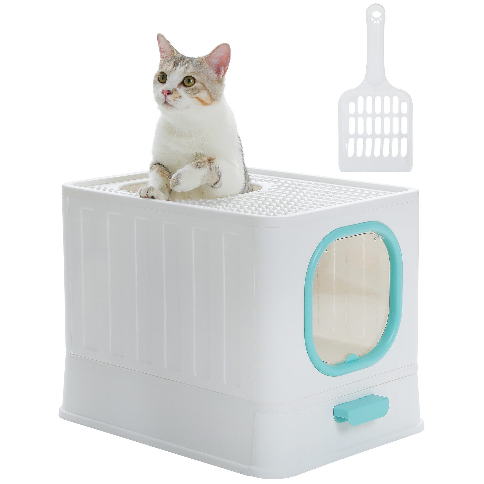 Katzentoilette mit ausziehbarer Schale und Streuschaufel, 50x 38 x 39 cm