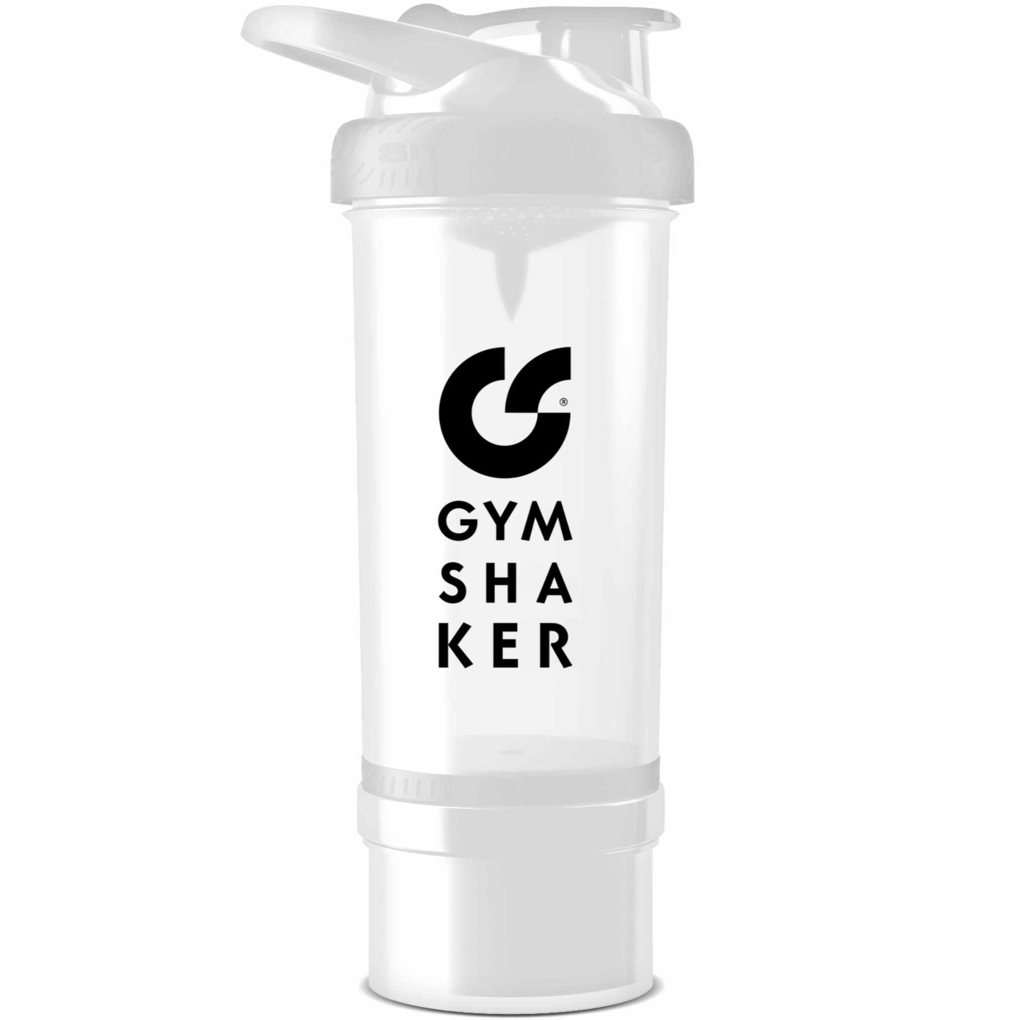 GYMSHAKER Protein Shaker mit Pulverfach - Trinkflasche für Fitness, Sport & Bodybuilding, Shaker für EAA, Eiweiß- & Sportgetränke, spülmaschinengeeignet
