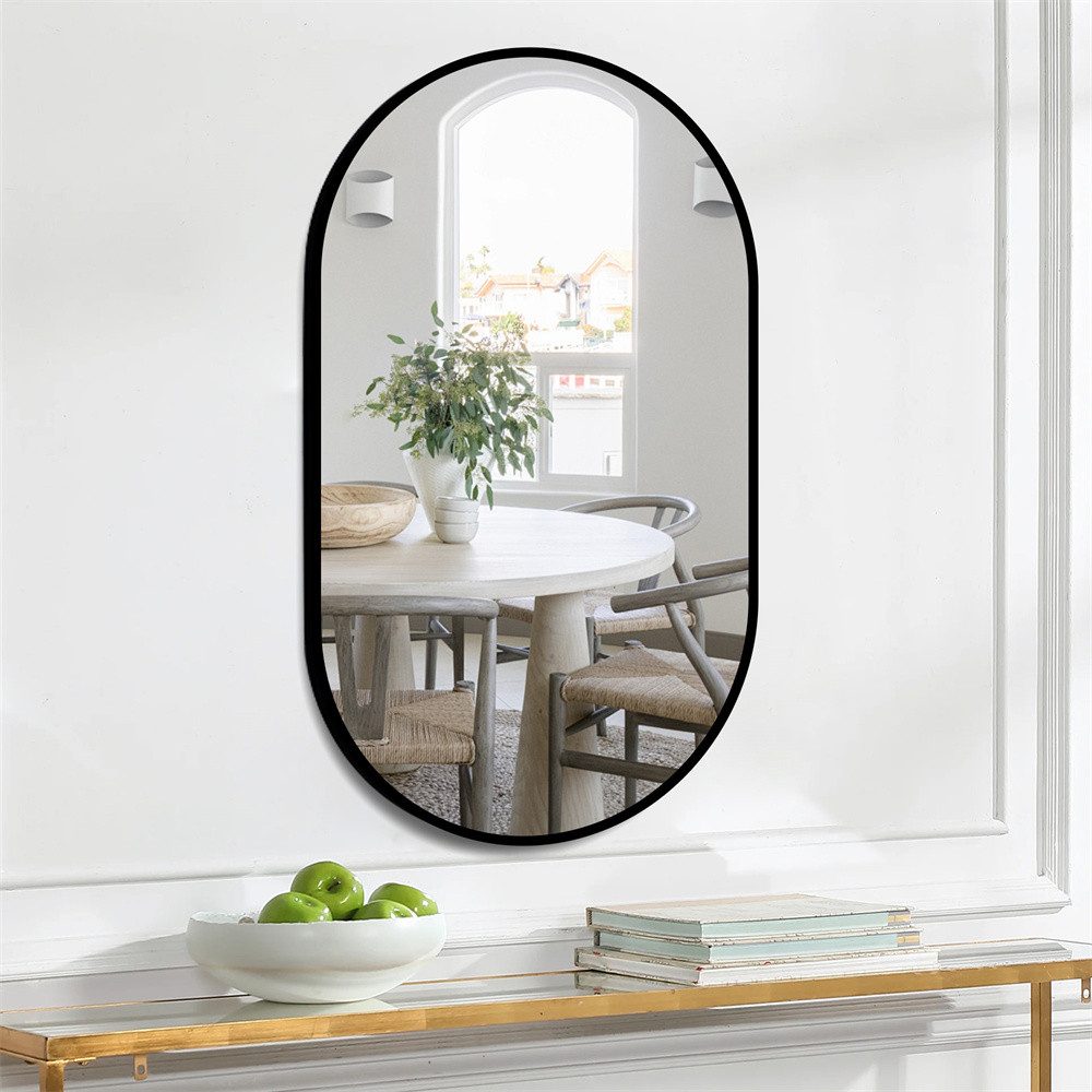 REDOM Spiegel Bathroom (Badspiegel mit flexible Aufhängung Silber, 1-St., 80 × 50cm)