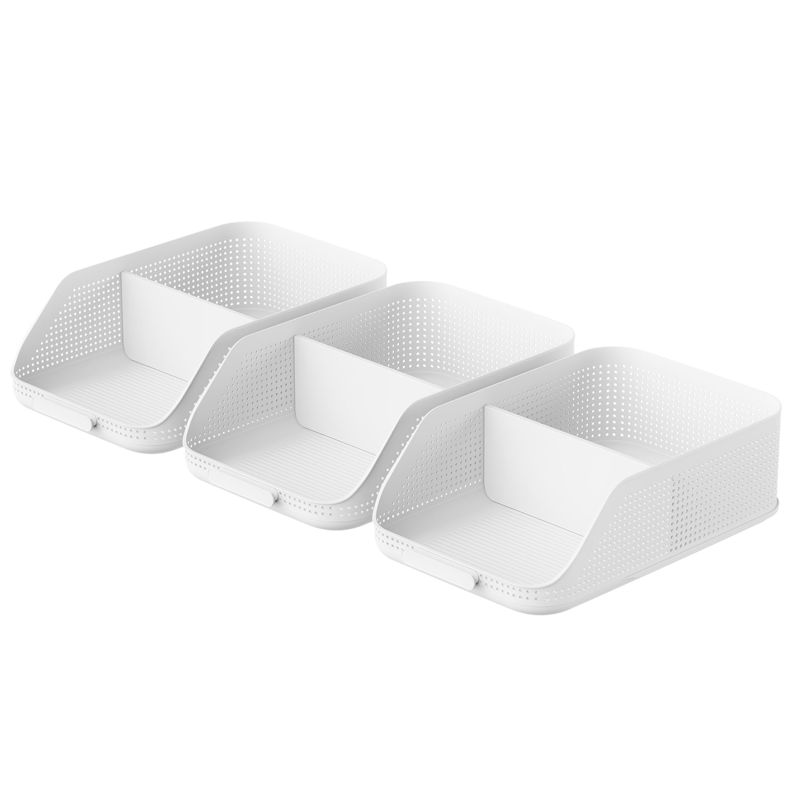 ROTHO Organizer WOP Schrank Organizer Set 3er für Kleidung und Wäsche, Offene Trays für übersichtliche Schrankorganisation