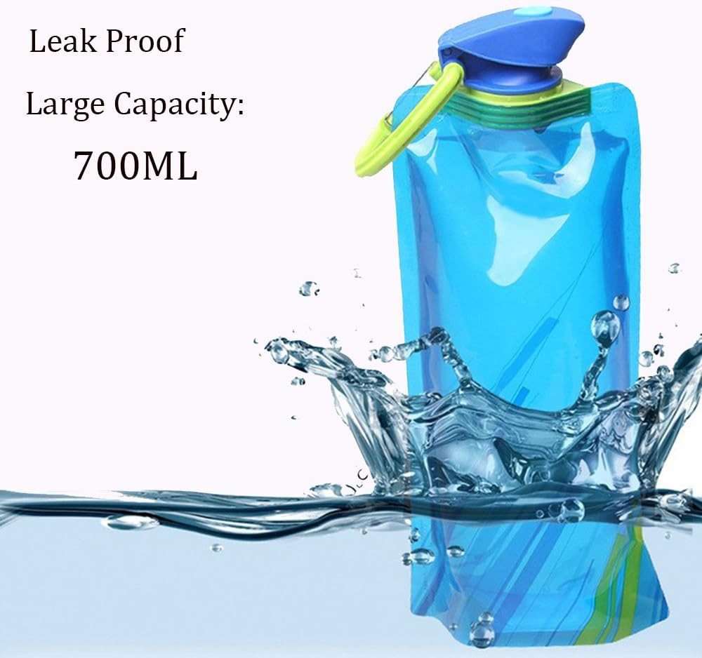 FELIXLEO Trinkflasche Unisex 3er Set 700ml Faltbare Wasserflaschen, wiederverwendbar.