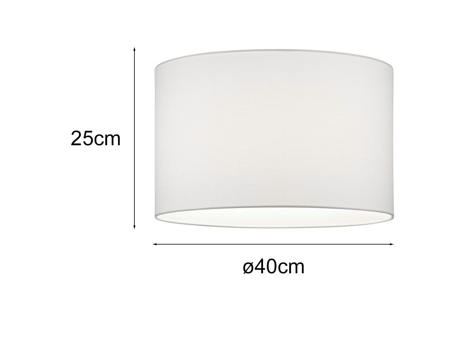TRIO Leuchten Lampenschirm aus Stoff Ø 40cm für E27 Fassung, großer Stoffschirm rund für Stehlampen, Bogenlampen, Hängelampe