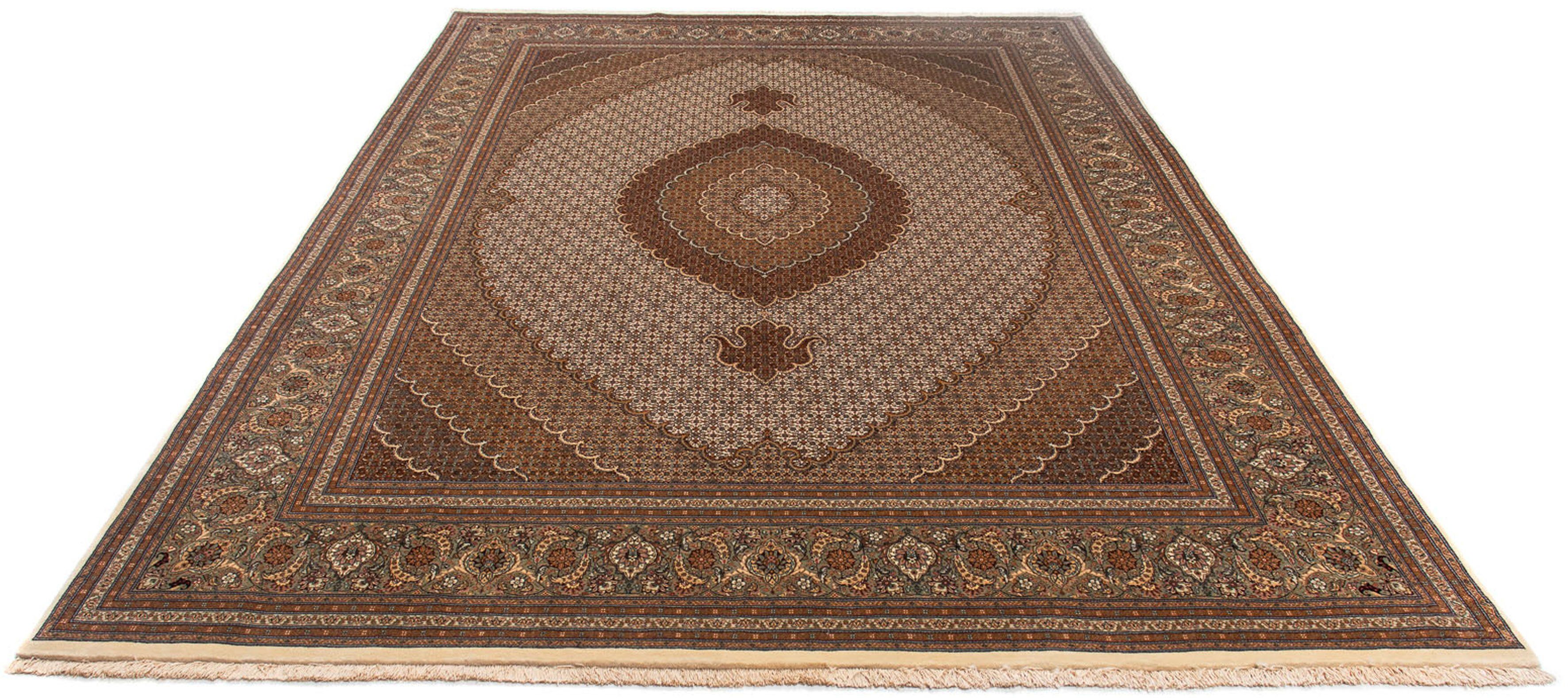 Orientteppich Perser - Täbriz - 360 x 249 cm - hellbraun, morgenland, rechteckig, Höhe: 10 mm, Wohnzimmer, Handgeknüpft, Einzelstück mit Zertifikat