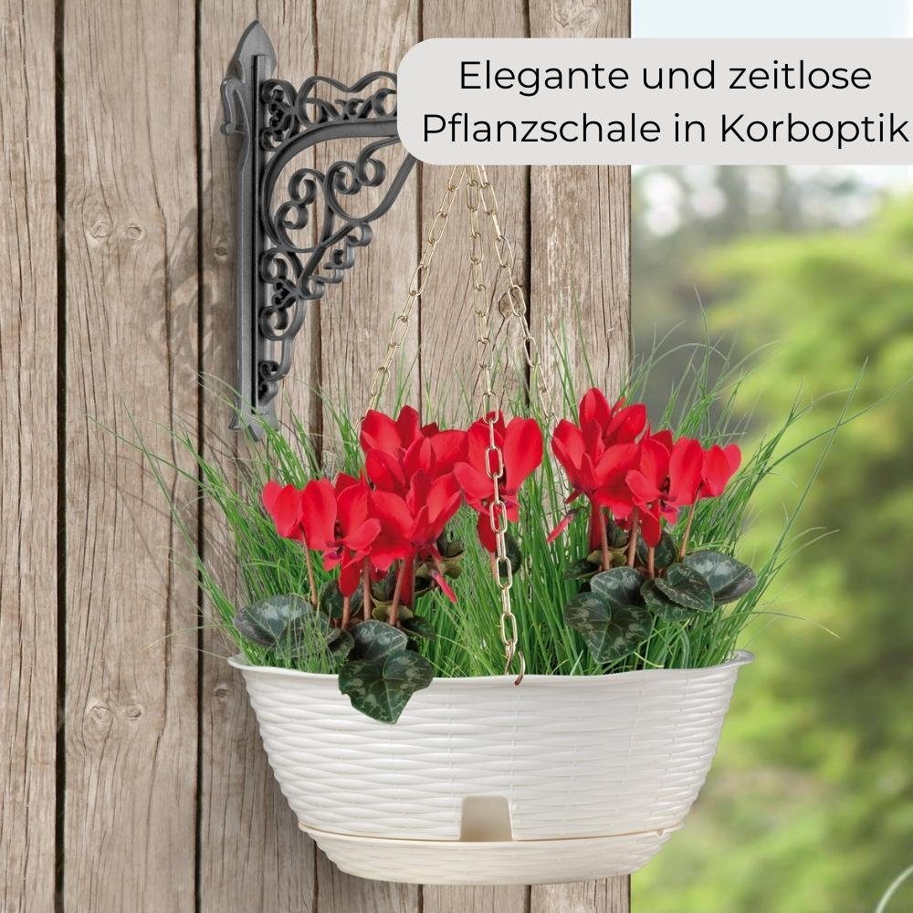 weiß Blumenampel Wandhalterung Kette Hängeschale Hängeampel Pflanzenampel GarPet Blumenampel