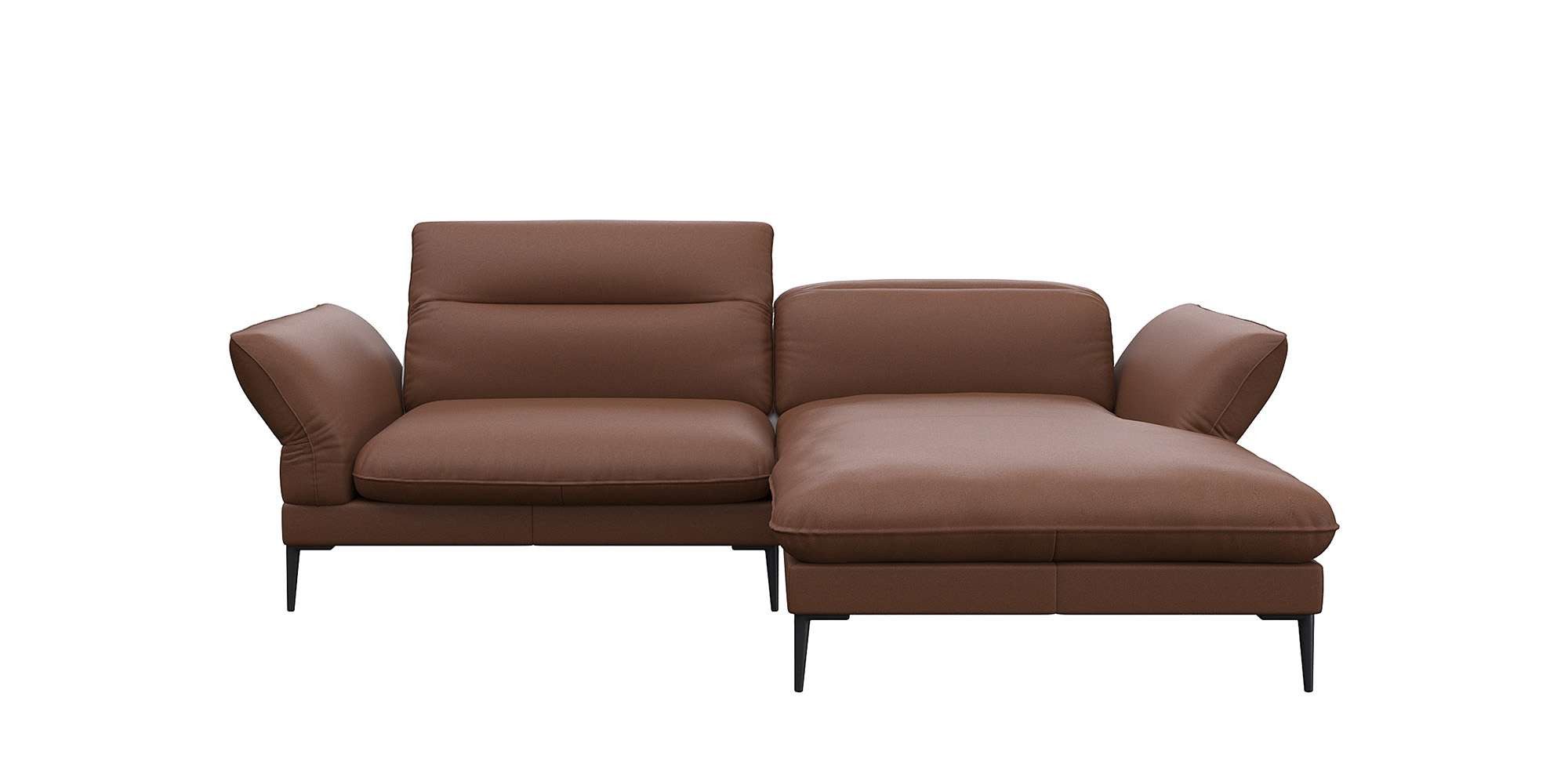 FLEXLUX Ecksofa Salino, Funktionssofa mit Recamiere, Relaxsofa, Ecksofa, Sofa mit Arm- und Kopfteil-Verstellungen, Kaltschaum & Stahl-Wellen