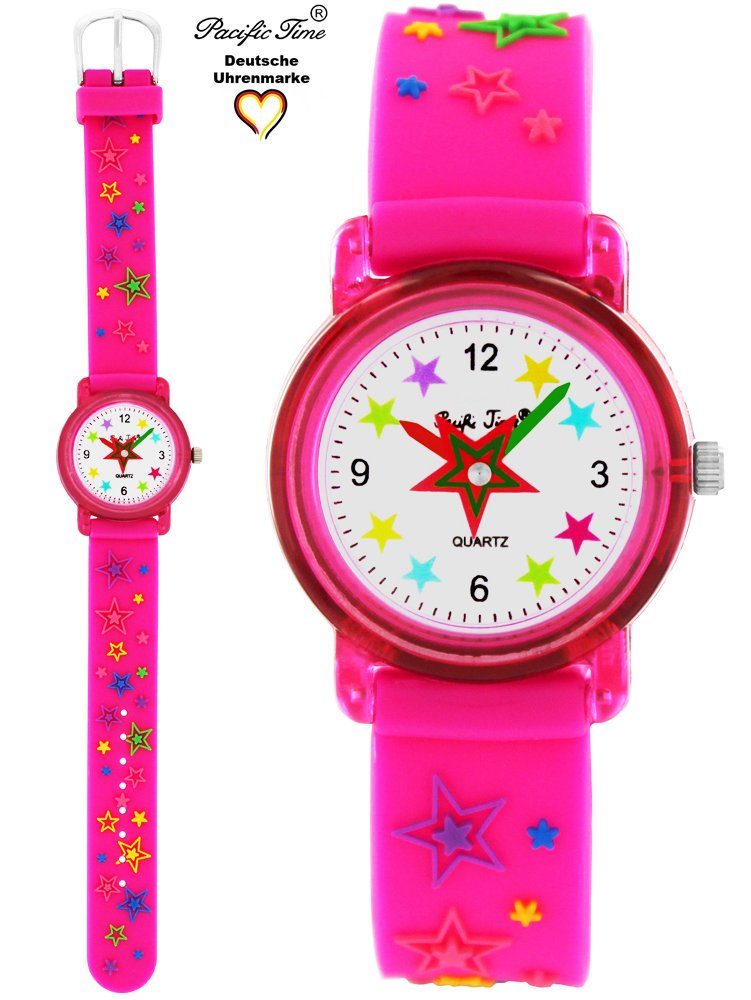 Pacific Time Quarzuhr Kinder Armbanduhr Sterne Silikonarmband, Gratis Versand