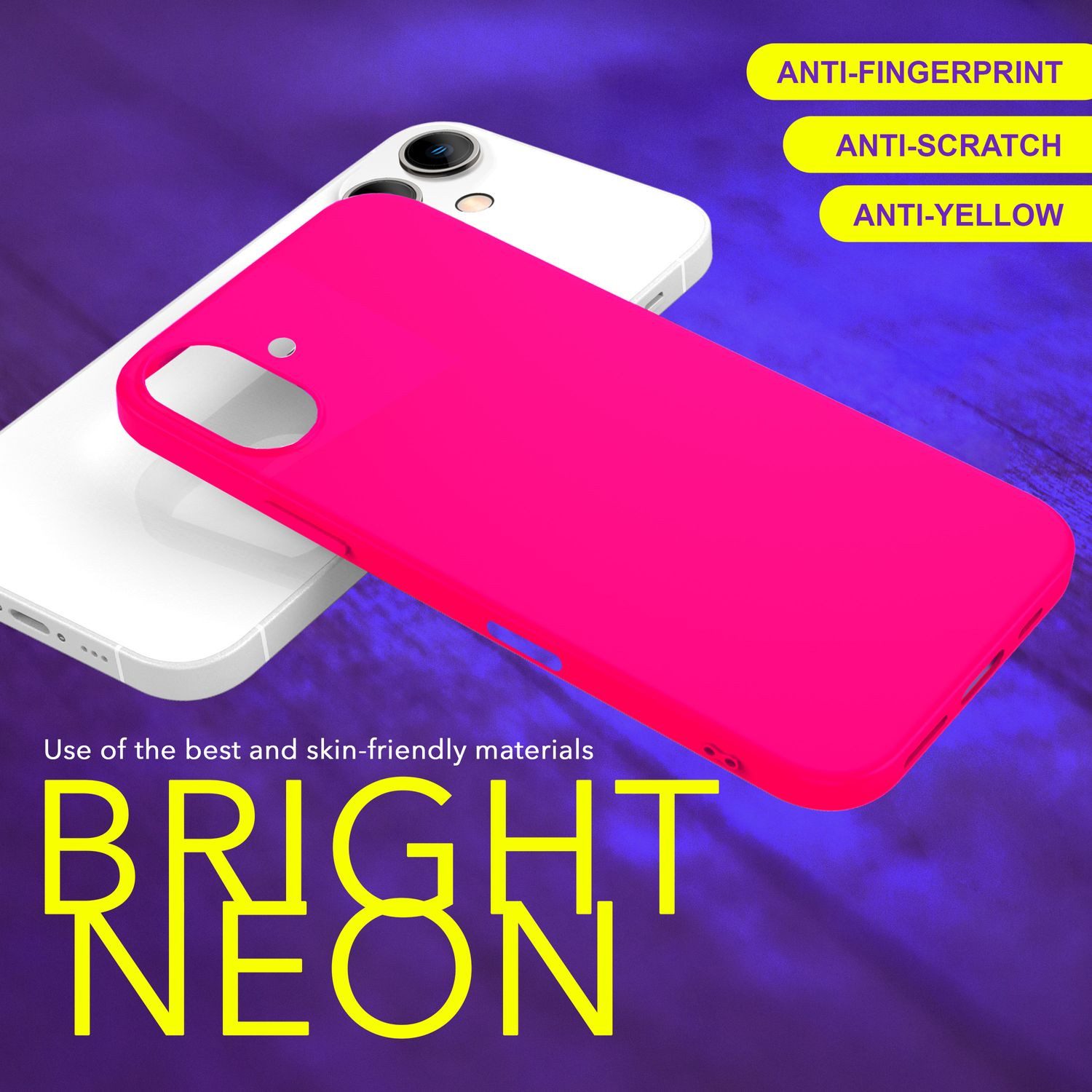 Nalia Smartphone-Hülle Apple iPhone 16 15,5 cm (6,1 Zoll), Neon Silikon Hülle / Bunte Farben / Slim Case / Anti-Fingerprint Cover