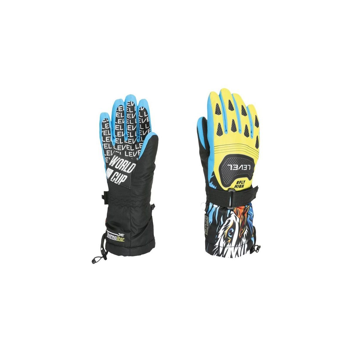 Level Skihandschuhe Junior Bunte, wasserdichte Handschuhe für junge Skifahrer und Snowboarder