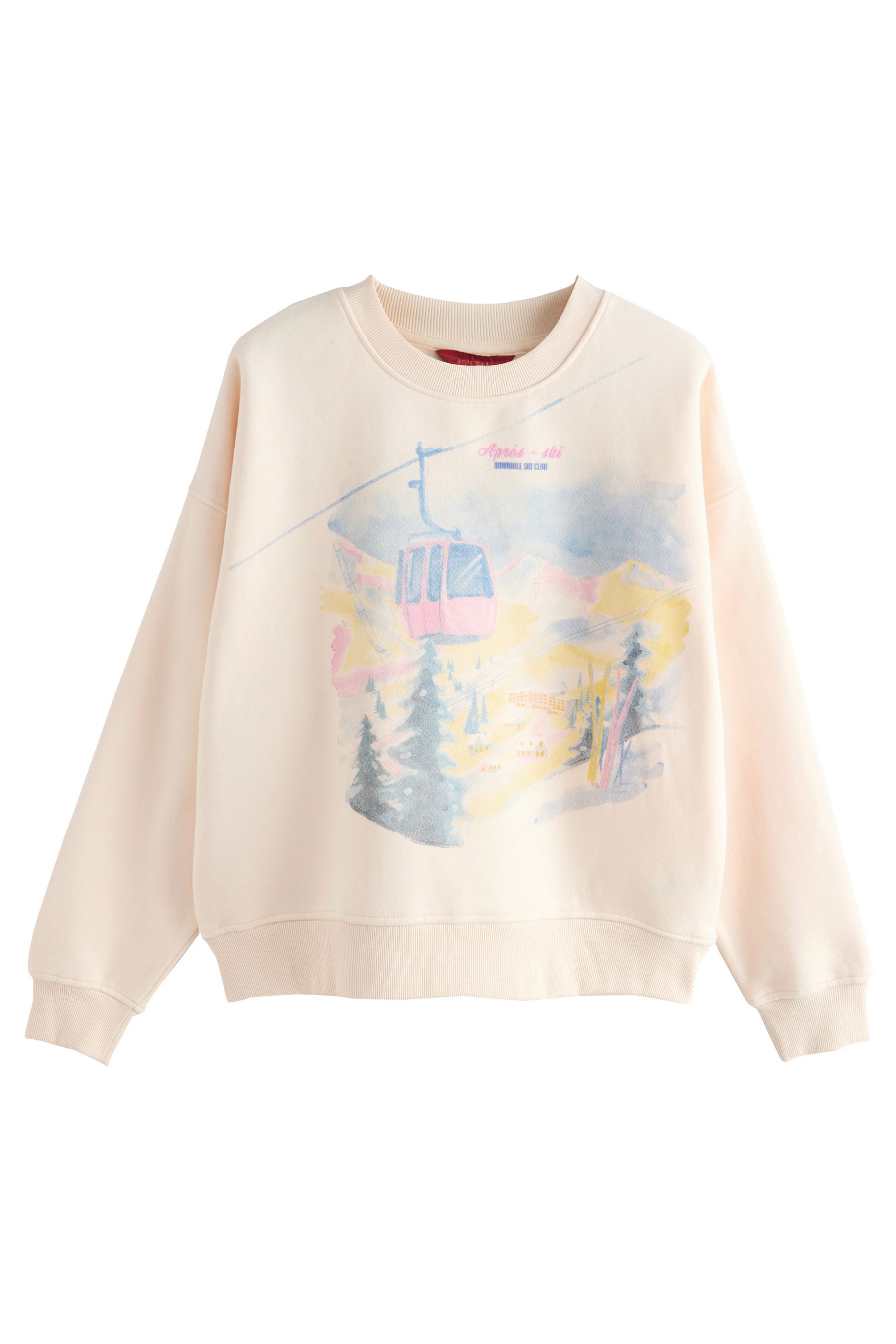 Next Sweater Sweatshirt mit Rundhalsausschnitt, Ski-Szene (1-tlg) günstig online kaufen