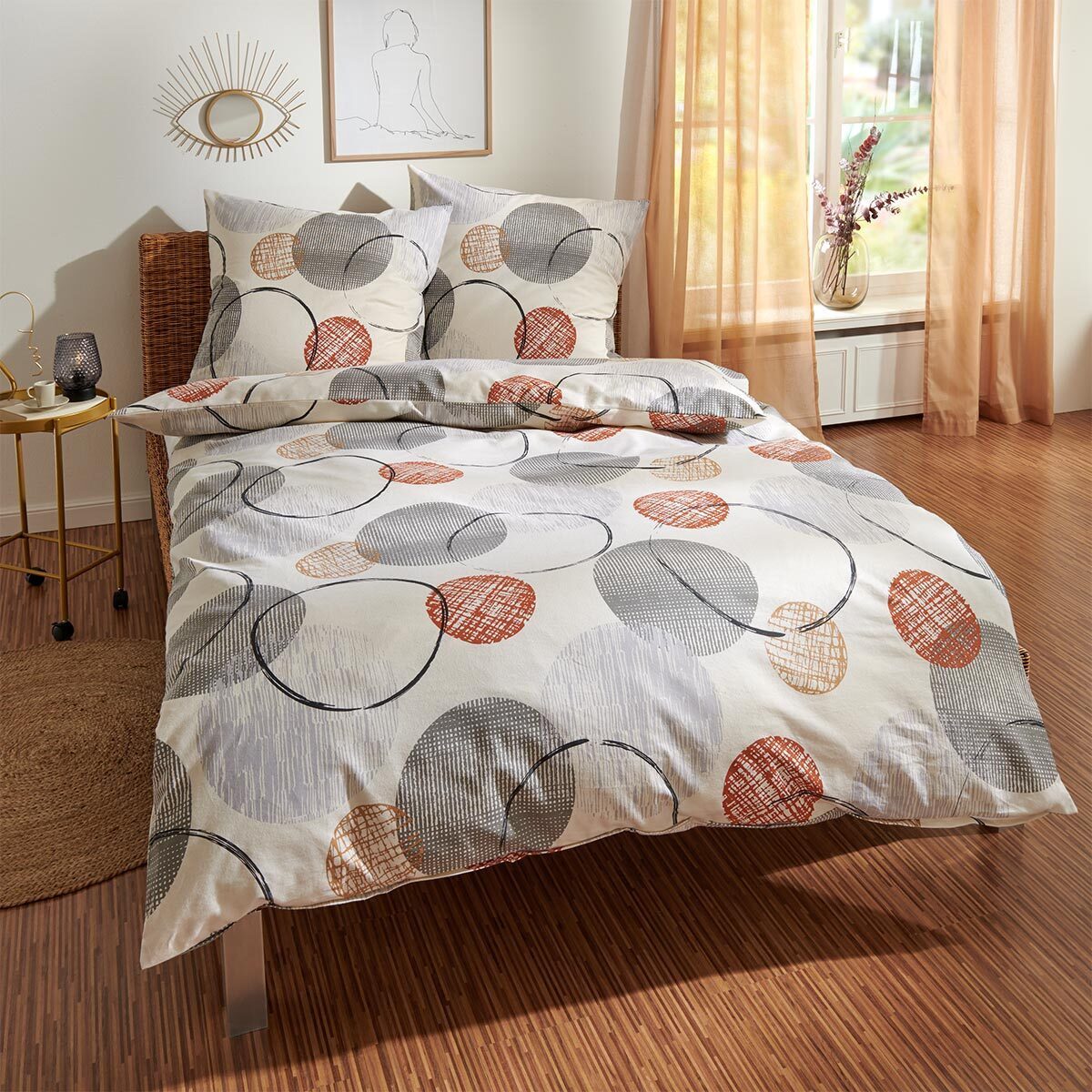 TRAUMSCHLAF Bettwäsche Kreise, Flanell, 3 teilig, günstig online kaufen