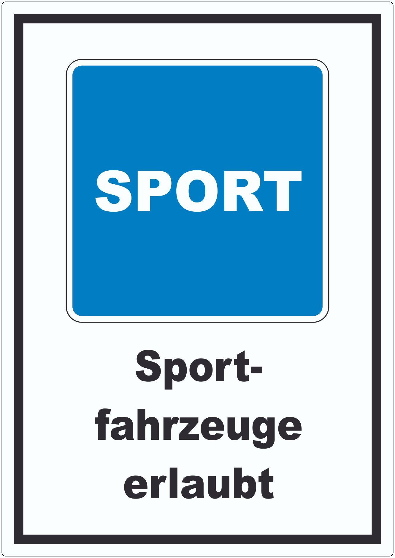 HB-Druck Aufkleber Sportfahrzeuge erlaubt Sportboote Symbol und Text Aufkleber, wetterfest, UV-beständig, kratzfest