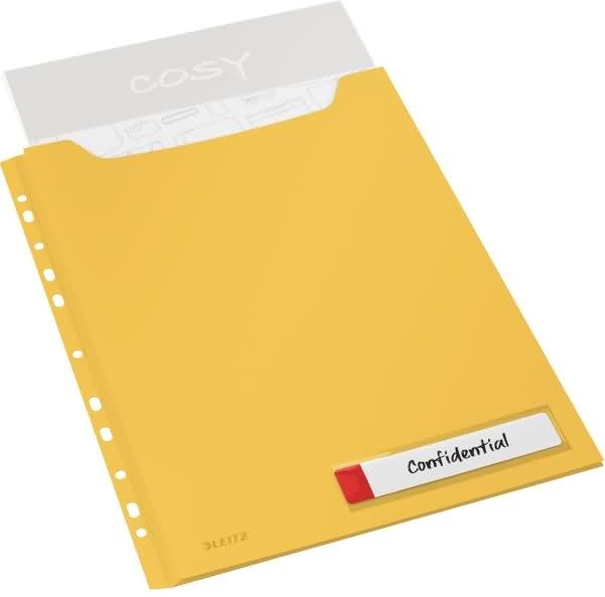 LEITZ Prospekthülle Prospekthülle Cosy A4 Maxi PP einklappbarer Lochrand VE=3 Stück gelb