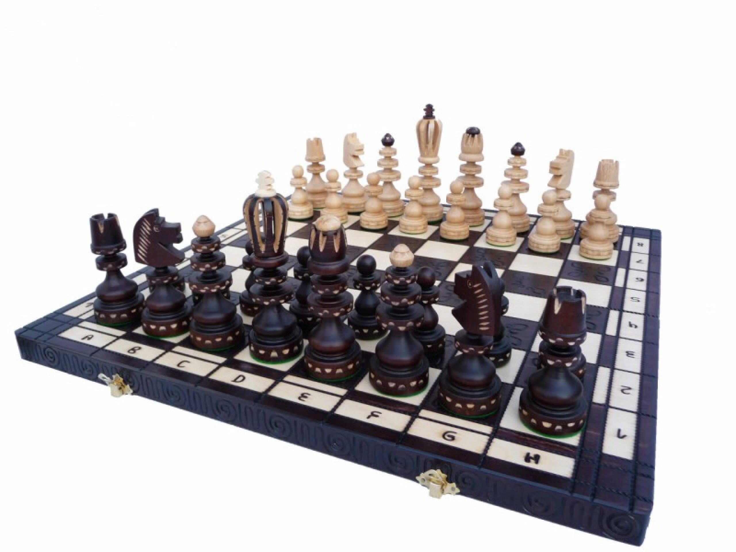 Holzprodukte Spiel Edles grosses Schach Schachspiel Schachbrett 55x55 Holz Neu