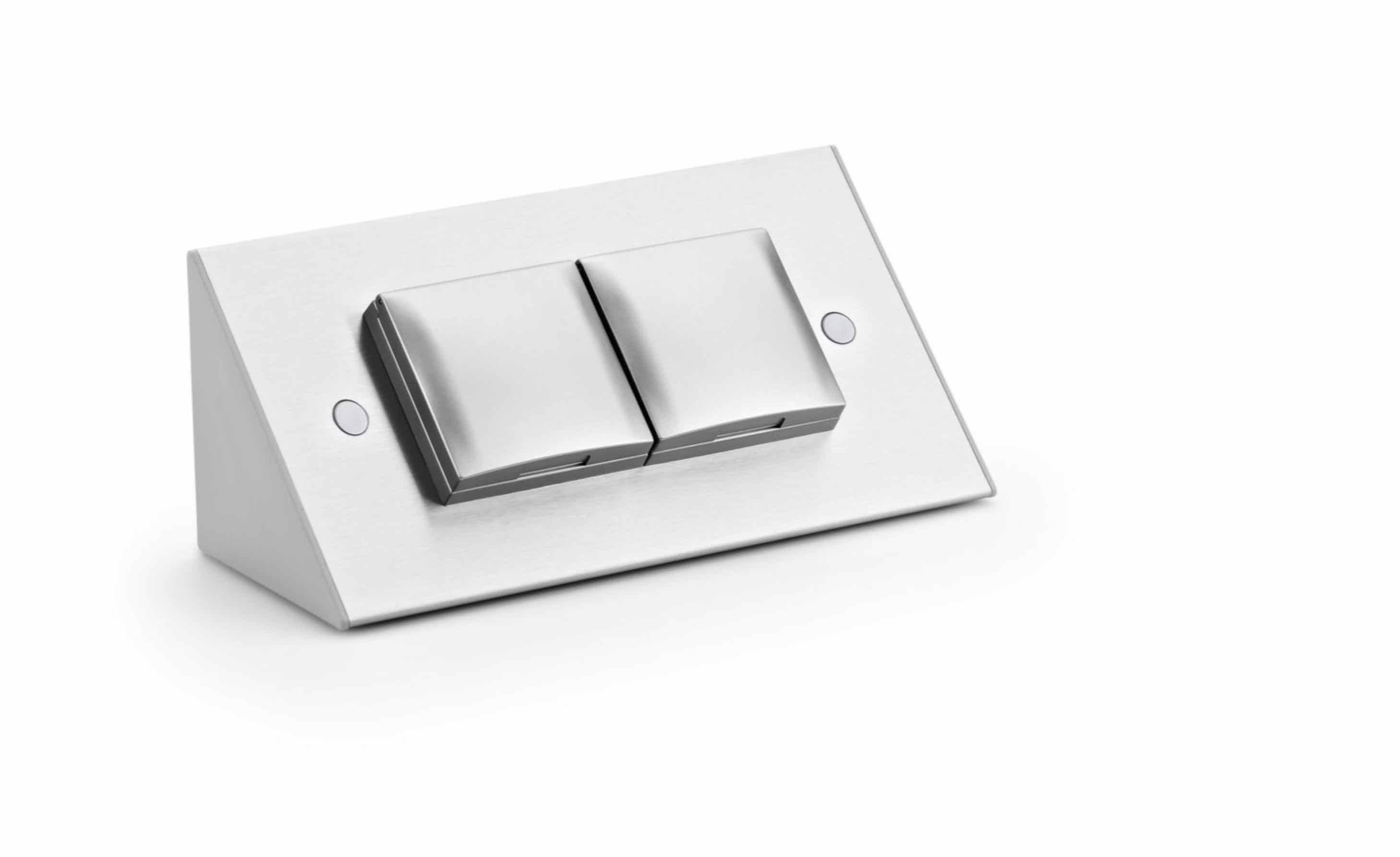 Thebo Küchenregal THEBO ST 3900 ST/2 WAP Steckdosenelement Edelstahl mit Klappdeckel