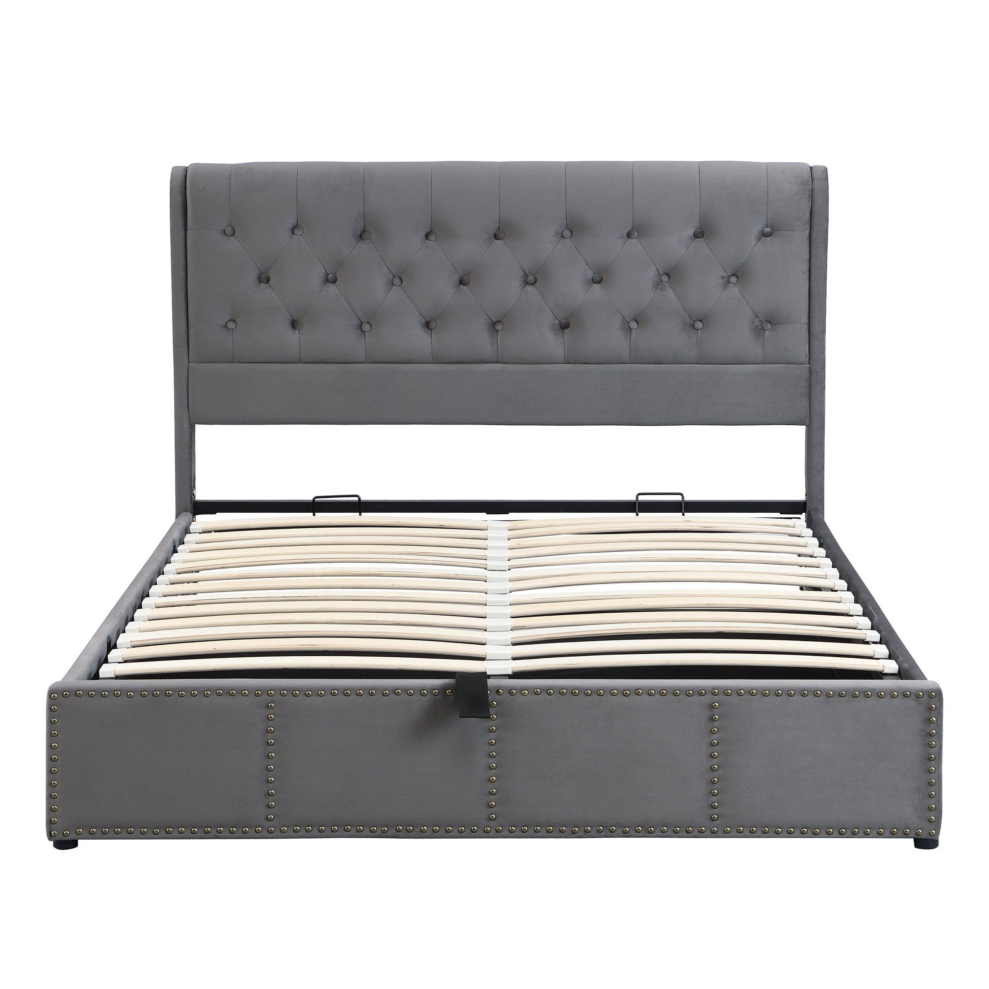 Boxspringbett (Doppelbett Polsterbett), Funktionsbett 140x200cm mit Bettkasten & Polsterbank