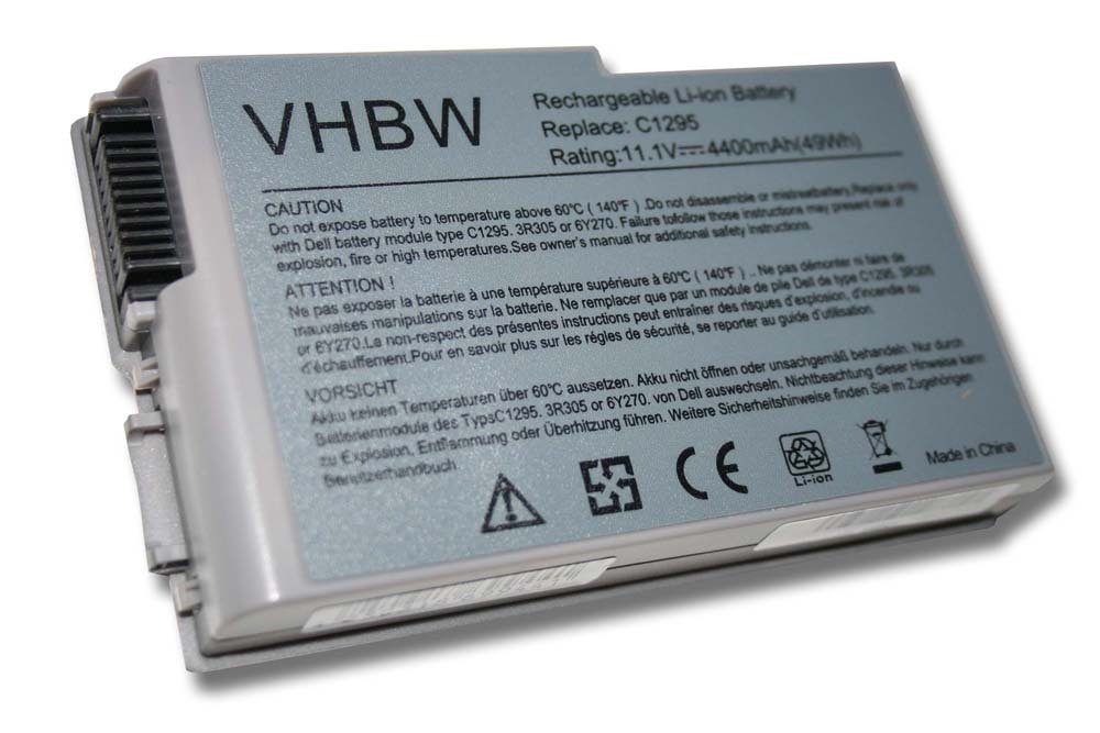 vhbw kompatibel mit Dell Latitude D600, D520, D610, D505, D500, D510 Laptop-Akku Li-Ion 4400 mAh (11,1 V)