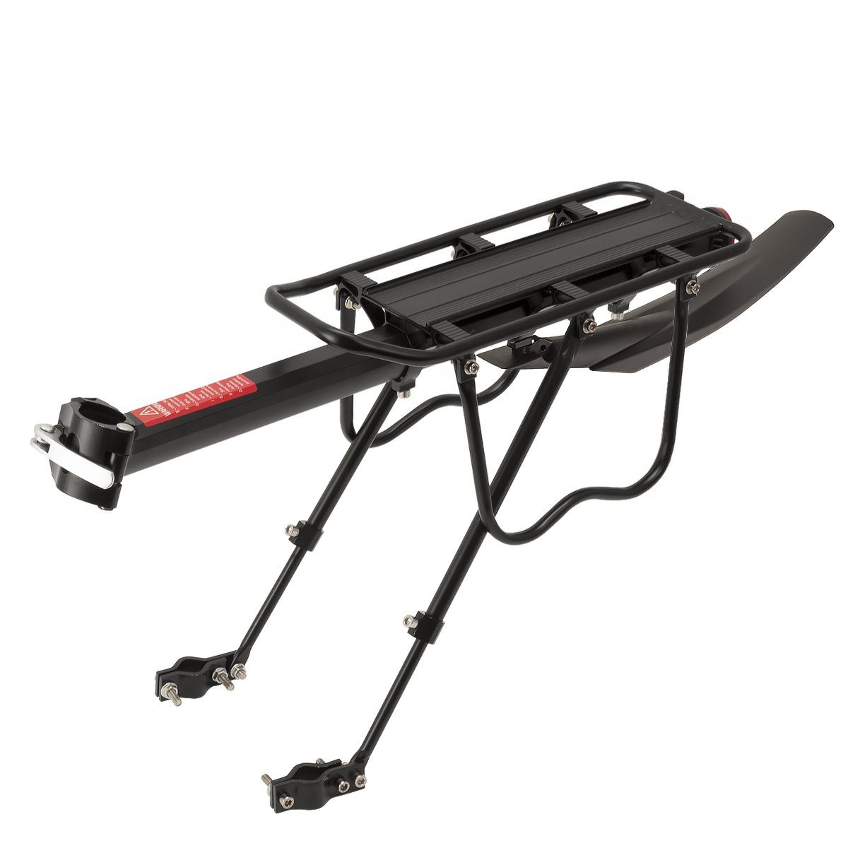 MidGard Fahrrad-Gepäckträger Träger für Sattelstütze aus Aluminium inkl Reflektor & Schutzblech