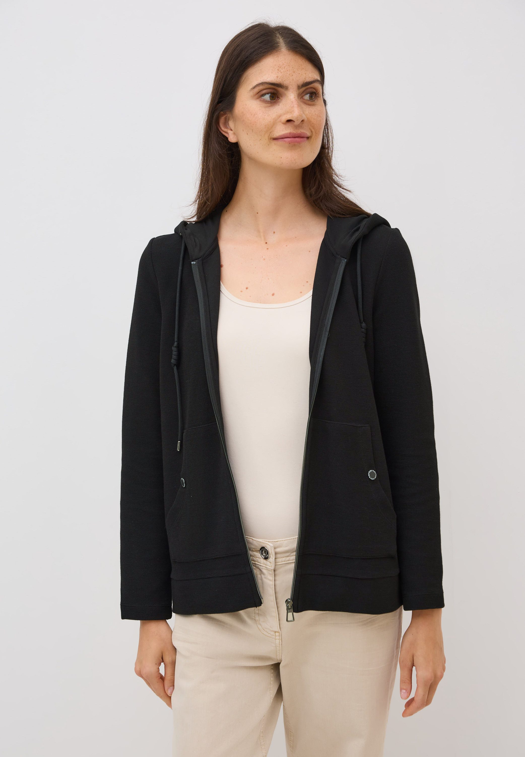 CECIL Sweatjacke mit Kängurutasche