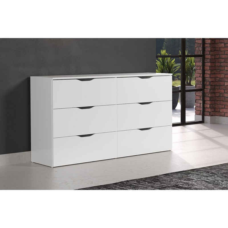 trendteam Kommode Basix, Schubladenkommode Anrichte Sideboard Schubladenschrank