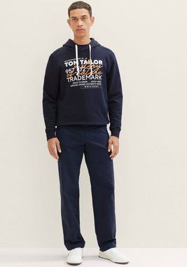 TOM TAILOR Kapuzensweatshirt mit lässigem Frontprint + Stickerei