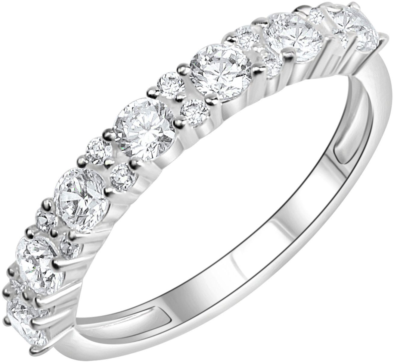 Firetti Silberring Schmuck Geschenk Silber 925 Fingerring Ring Memoire, mit Zirkonia (synth)