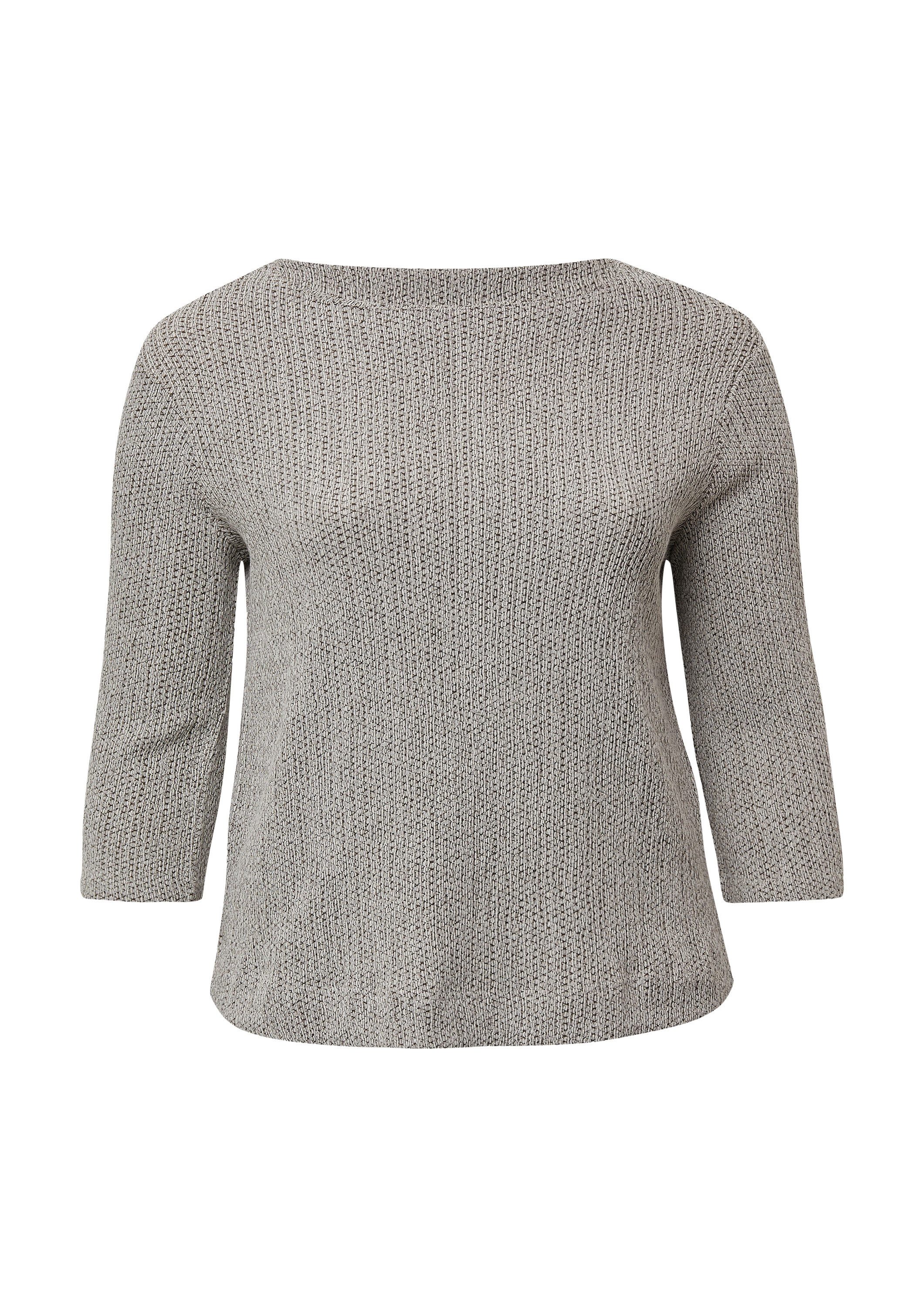 s.Oliver 3/4-Arm-Shirt T-Shirt Verkürztes Struktur Shirt mit 3/4-Arm