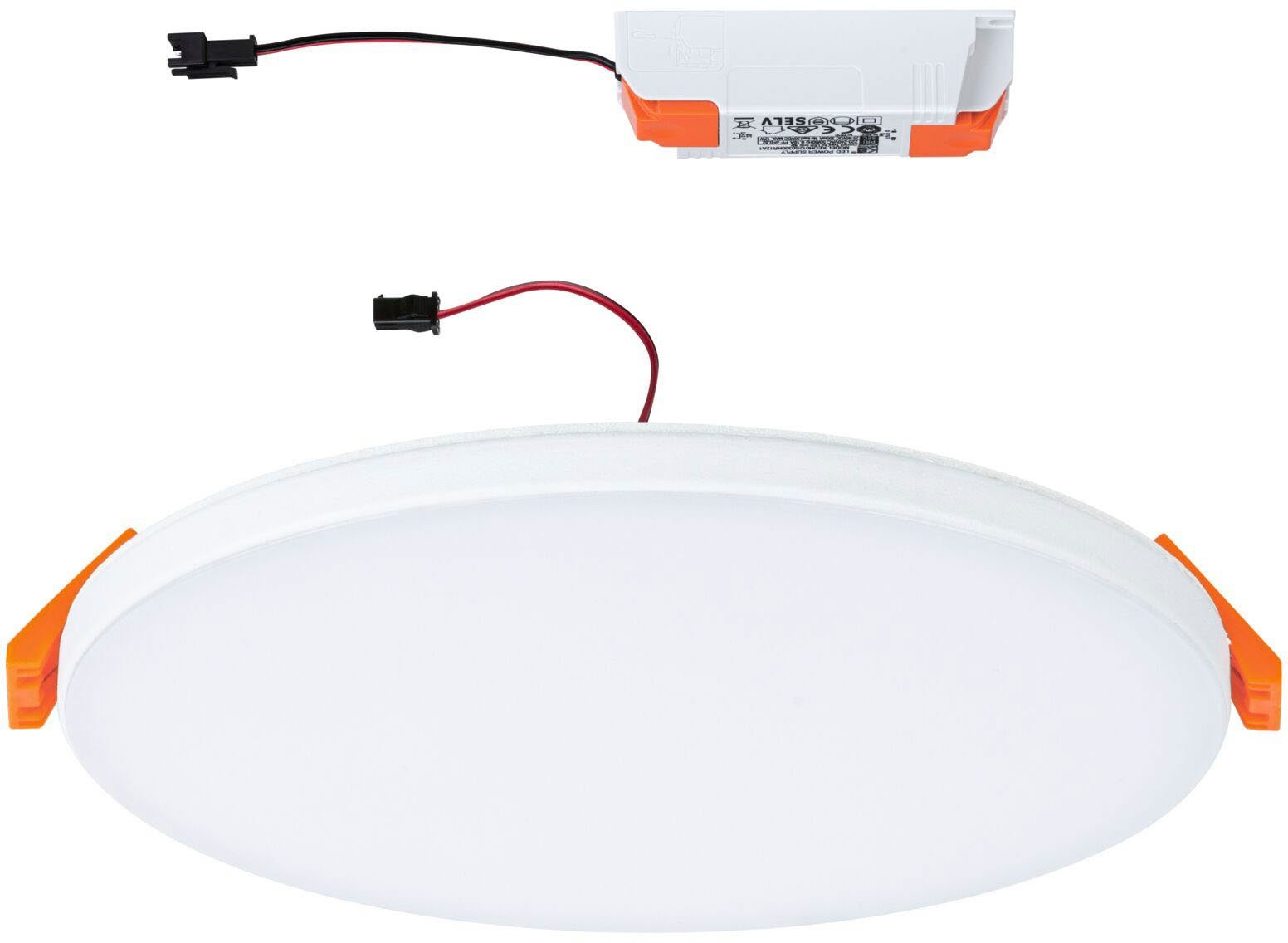Paulmann LED LED Weiß, Warmweiß, 3000K Edge VariFit fest integriert, IP44 Edge Veluna Einbauleuchte 3000K IP44 160mm 1100lm 1100lm rund 160mm Einbaupanel VariFit rund LED LED Weiß Einbaupanel Veluna