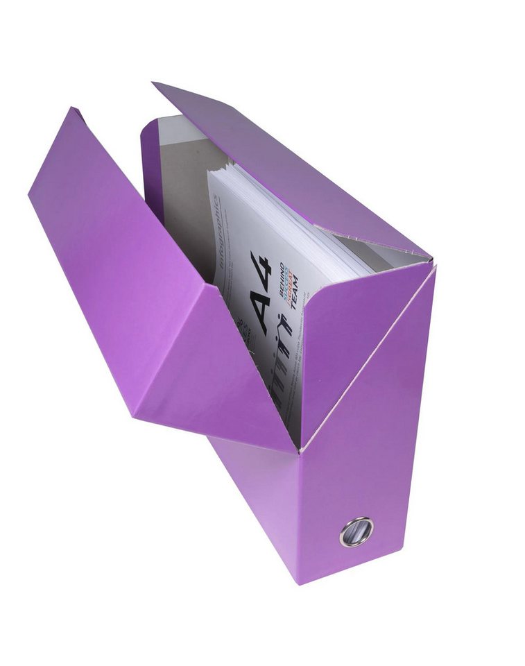 Thumbnail - EXACOMPTA Archivcontainer 5x Transferbox Karton, Rücken 90mm, 25,5x34x9 cm A4, Violett, 89926E, Boxen Archivbox