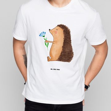 Mr. & Mrs. Panda T-Shirt Igel Blumen - Weiß - Geschenk, Frauen, T-Shirt mit Spruch, Tiere, Tie (1-tlg)