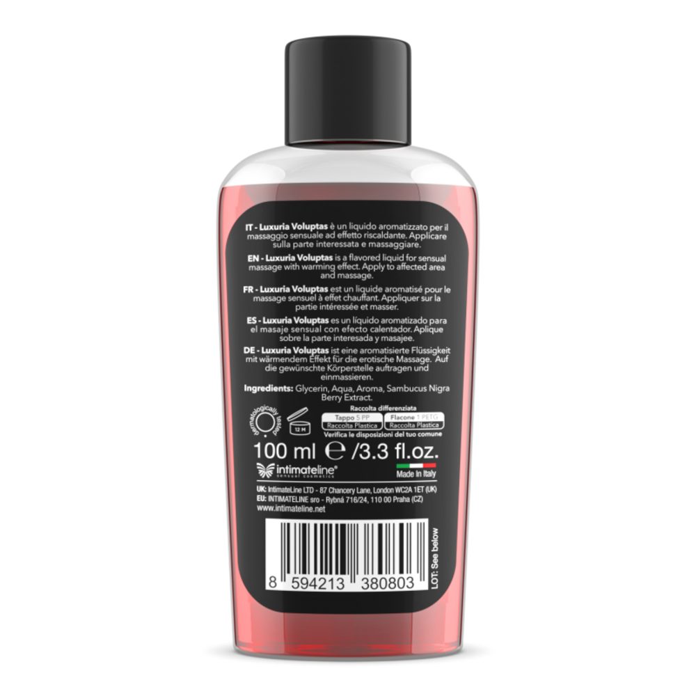 INTIMATELINE Gleit- und Massagegel Gleitmittel Massage Oral Erdbeer Essbar Gel Wasserbasis Wärmend, Packung, 1-tlg., Latexkompatibel, Essbares Massagegel, Wärmende Wirkung