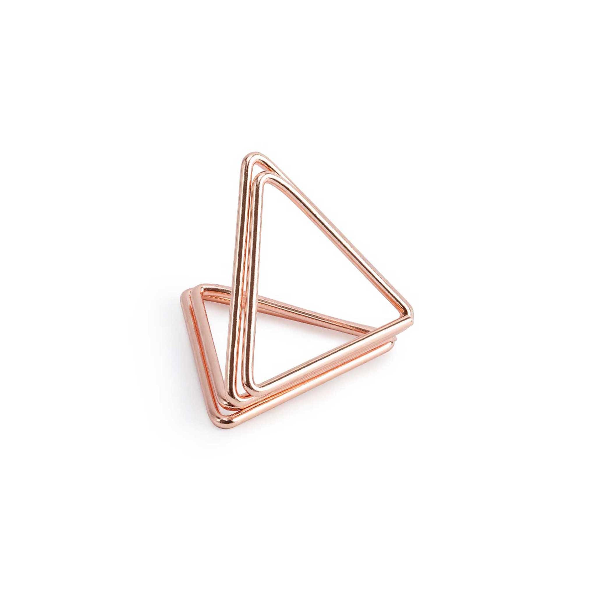 partydeco Tischkartenhalter, Metall, Tischkartenhalter Dreieck 2,3cm Metall rosegold, 10 Stück