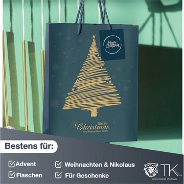 TK Gruppe Geschenkpapier 12x XXL Weihnachtstaschen Geschenktüten Geschenktaschen Modern, Mit Gechenkanhänger