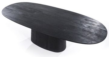 LEVEN Lifestyle Esstisch Esszimmertisch oval 200 cm schwarz Mango Holz massiv