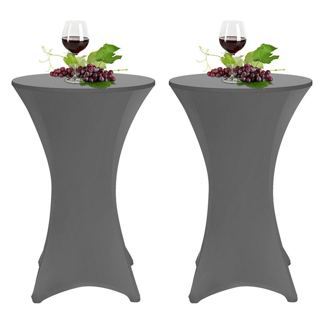 Clanmacy Stehtischhusse 2× Stehtischhusse Stretch Grau Ø70×110 – Elastischer Bistrotisch