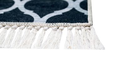 Teppich Teppich design Wohnzimmerteppich marokkanisch waschbar in schwarz grau, Teppich-Traum, rechteckig, Höhe: 5 mm