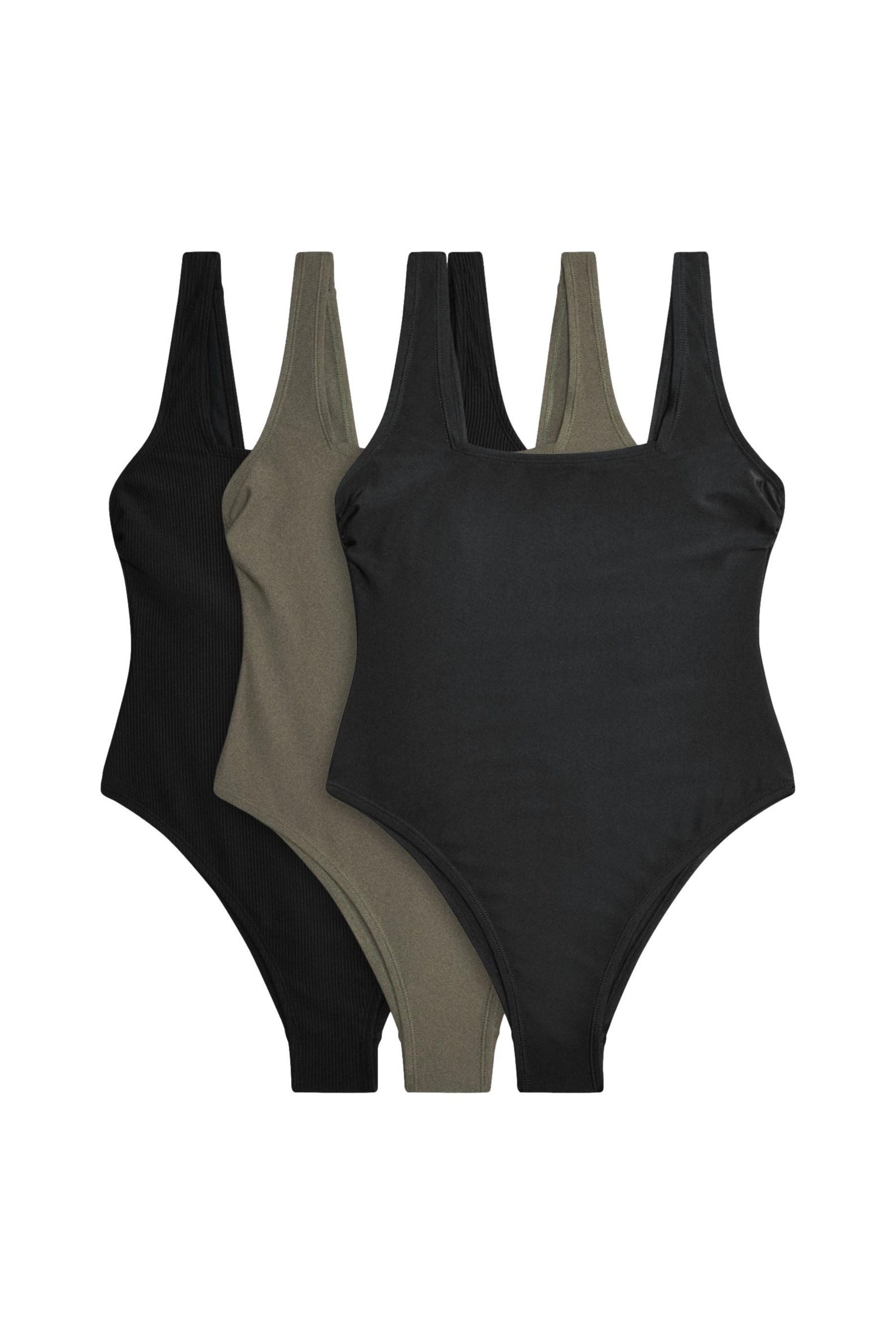 The Set Badeanzug The Set Badeanzüge mit U-Ausschnitt, 3er-Pack (3-St)